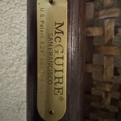 Vintage McGuire Rattan & Leather Benches