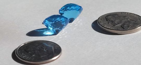 2 pieces electric blue topaz pair