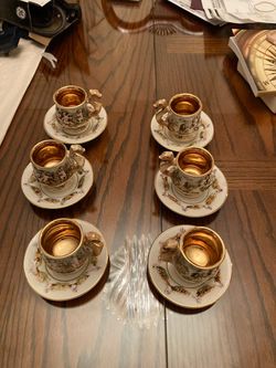 Turkish coffee cups. Set of 6 with saucers.
