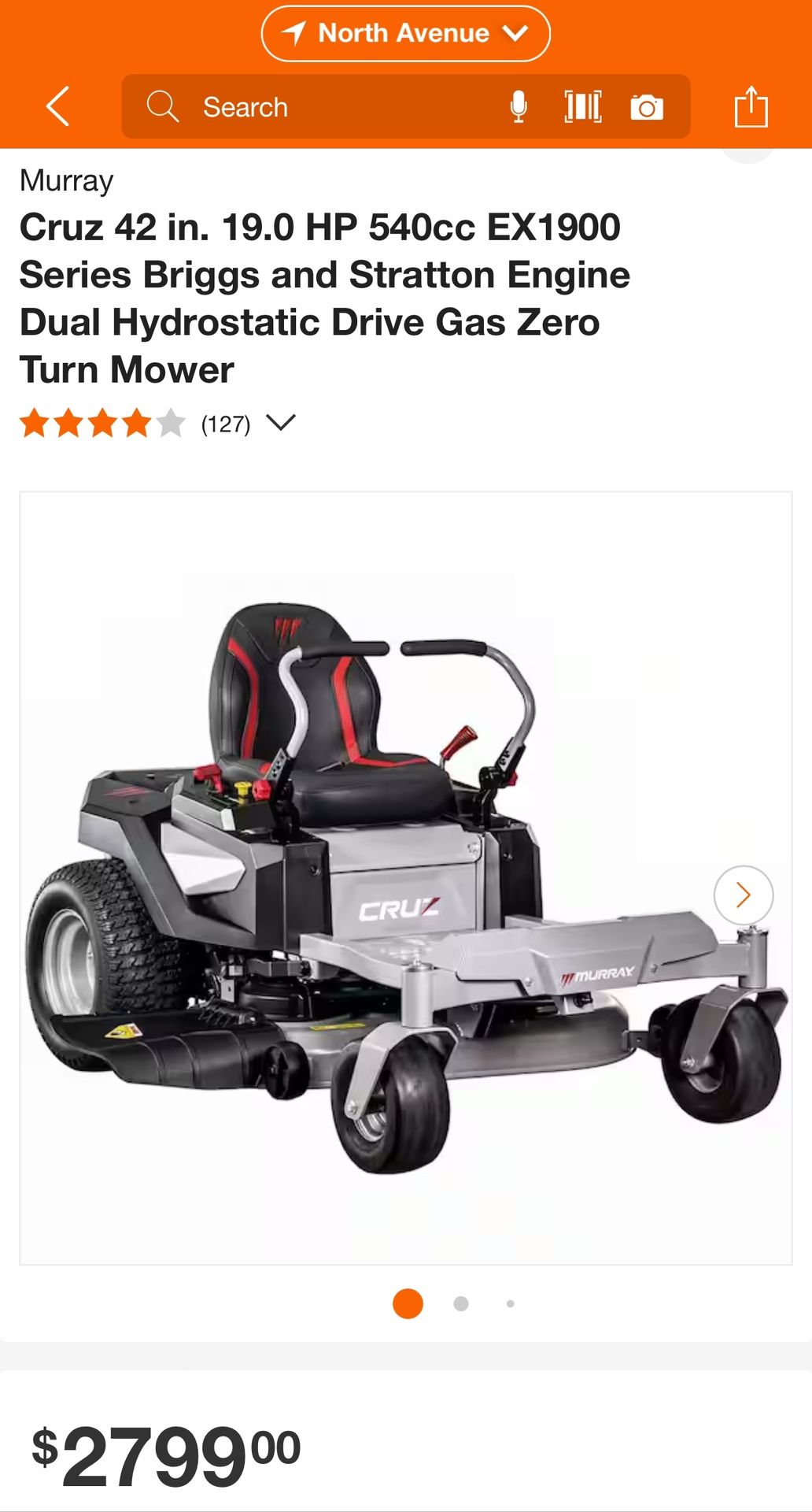 Murray Cruz Murray 42 In Riding Lawn Mower Buy Murray Zero Turn