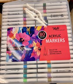 Mystic Art Supplies 80-Count Acrylic Markers Set