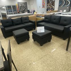 2 sofas and 2 ottoman brand new 4 pieces living room set never use $499 only 🔥🔥🚚🚚delivery available 773-524-1738