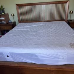 King Bed with Mattress and 2 Night Stands 