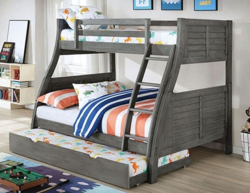 Gray Twin Over Full Bunk Bed Trundle Sold Separate