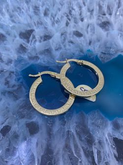 $350 Yellow Gold Versace Hoop Earrings
