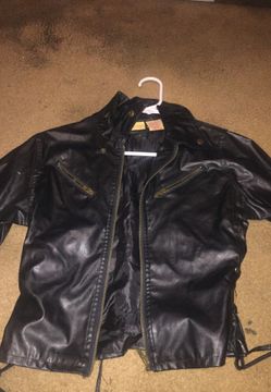 Black leather jacket