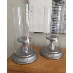 Pottery Barn Large Hurricane Pillar Candle Holder Lantern, $100 for 2 or $60each