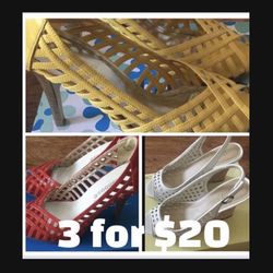 3 summer shoes size 6.5 for $20