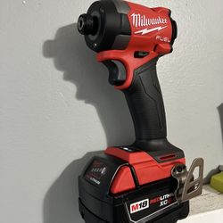 Milwaukee M18 Fuel Hex Impact Driver And Battery