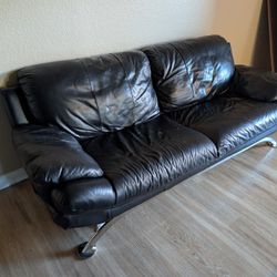 Black Italian Leather Couch