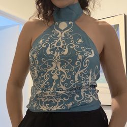 Vintage Gucci Silk Scarf Halter Top One size