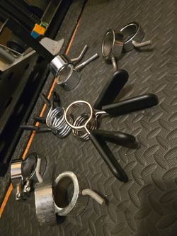 Chrome Plated and Rubber Coated Olympic Bar Collars / Clips / Clamps