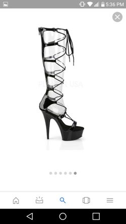 PLEASER Delight Heel Platform Sandal - Black