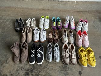 Women's Shoes Lot Sneakers Boots Heels Flats