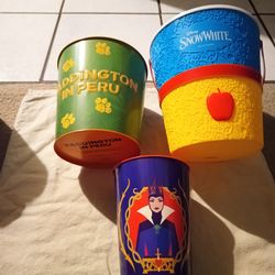 Disney Snow White Popcorn Bucket + Paddington In Peru Steelbook Popcorn Bucket Oop Rare 