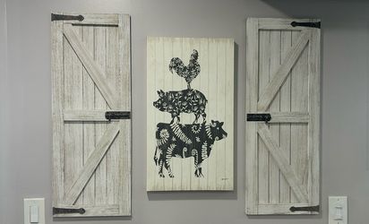 Barn Doors + Farm Animal Picture.