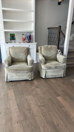 Two green chairs
