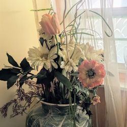 Clay Vase With Flowers