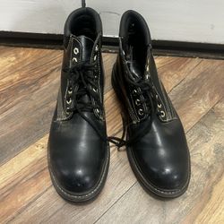 Ramrods Steel Toe Work Boots Black Leather Safety Mens Shoes Size 12