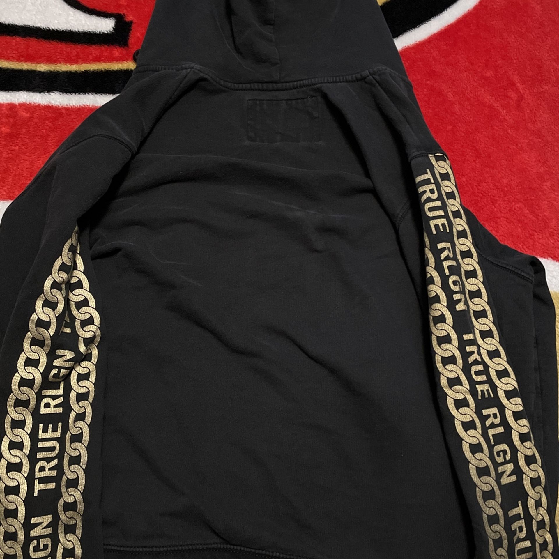 Black/ Gold True Religion Hoodie (Mens Large) for Sale in Corona, CA