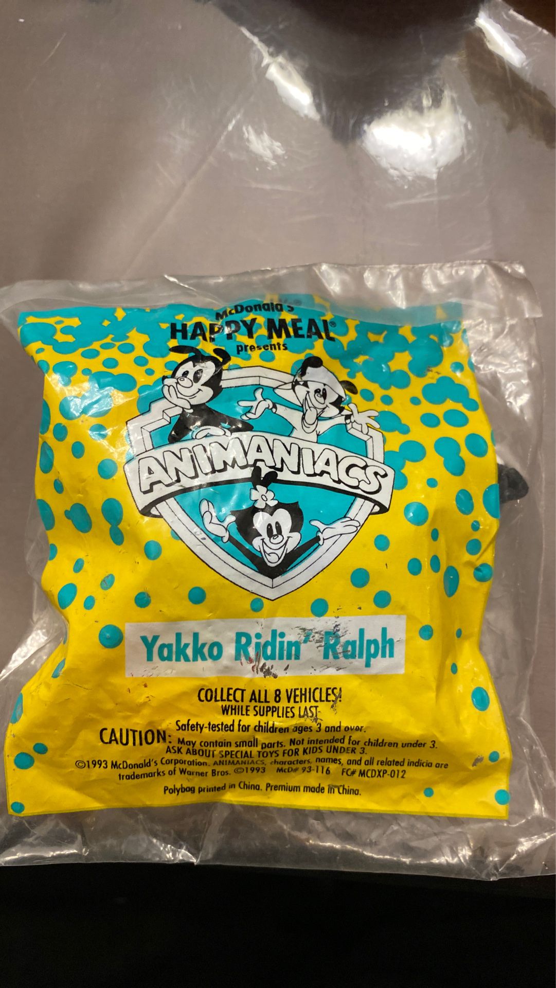 1993 Animaniacs McDonalds Happy Meal Toy Yakko Ridin' Ralph