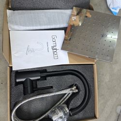 Black Faucet + Shower Head