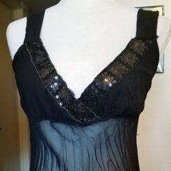 Black Sequin Top M/L