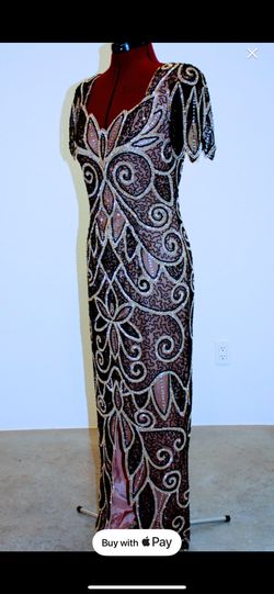 Black And Gold Beaded Dress 