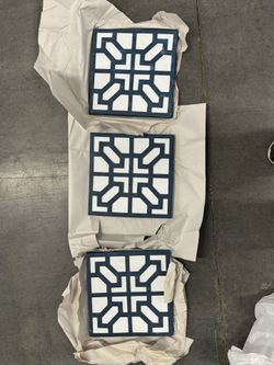 3 Blue And White Stepping Stones 