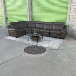 Macys Leather Power Reclining Couch Sofa
