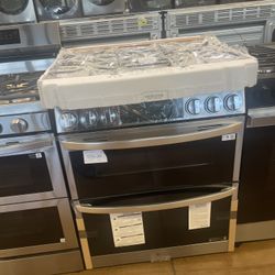 LG double oven slide in gas stove stainless steel