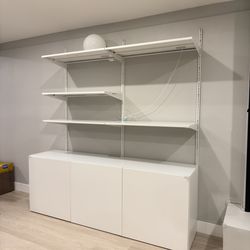IKEA BESTA Storage Units + Boaxel Wall Shelves