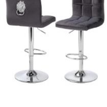 Grey Velvet Barstool