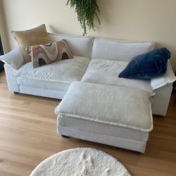 Off White Couch With Ottoman 