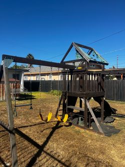 FREE Wooden Swing Set with Playset Tower