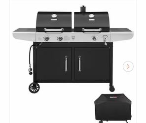 2- Black Burner Propane Gas and Charcoal Combo