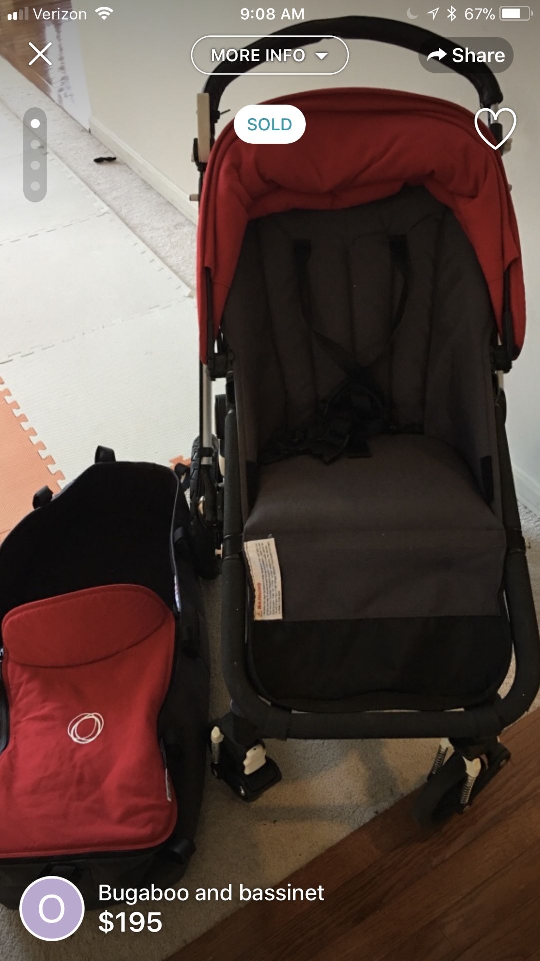 Baby Bugaboo stroller and bassinet
