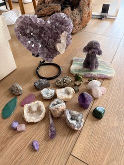 Crystal collection amethyst quartz pyrite etc