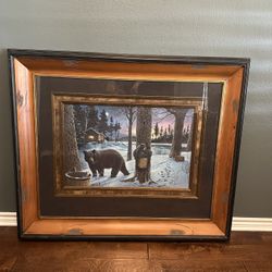 HUGE Framed Wildlife Print: "Midnight Snack" by Ervin Molnar (42" x 50")