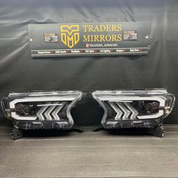 2019 - 2023 Ford Ranger Headlights Black Full LED NEW
