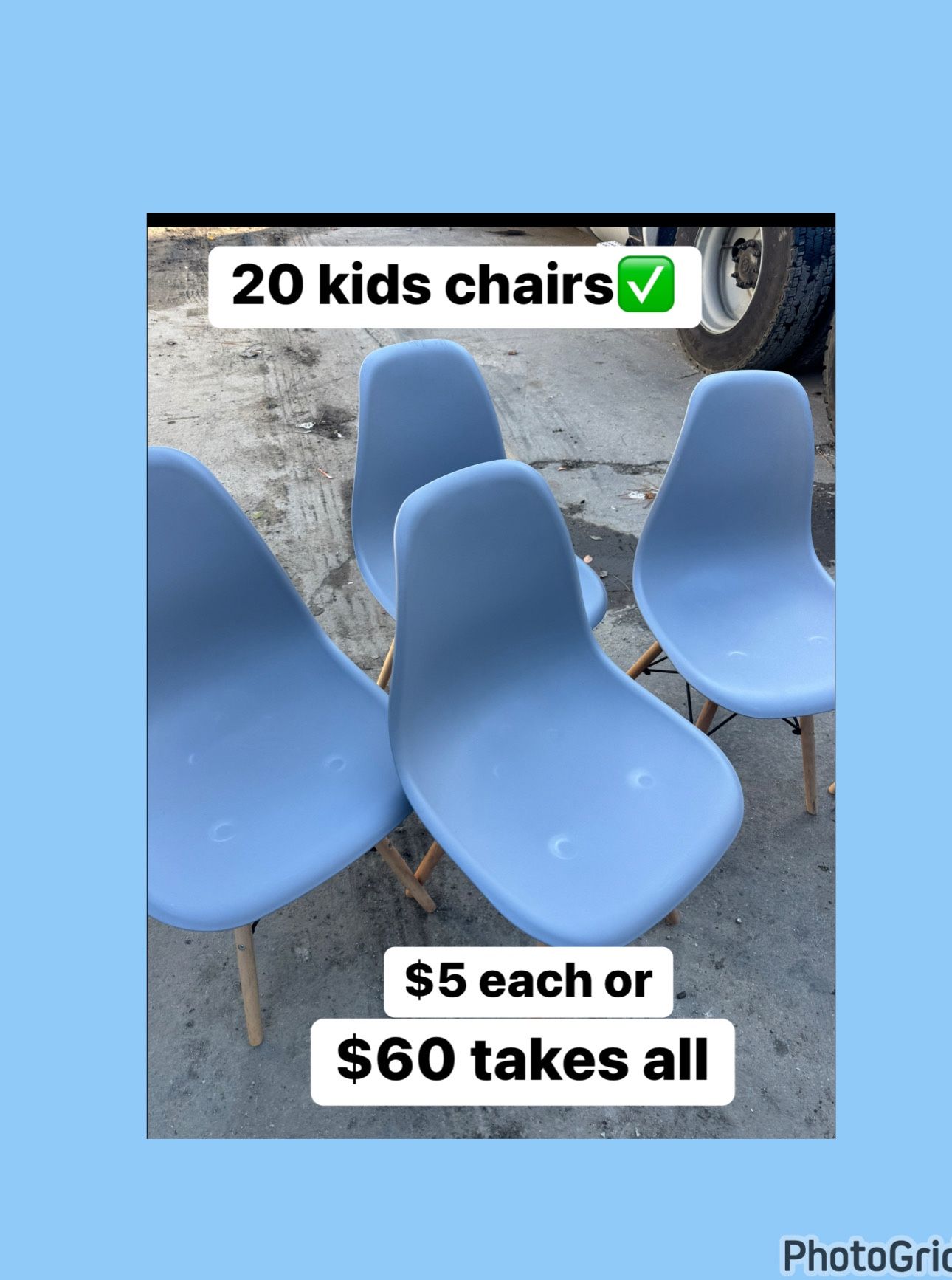 20 Kids Chairs $5 Each Or $60 For All