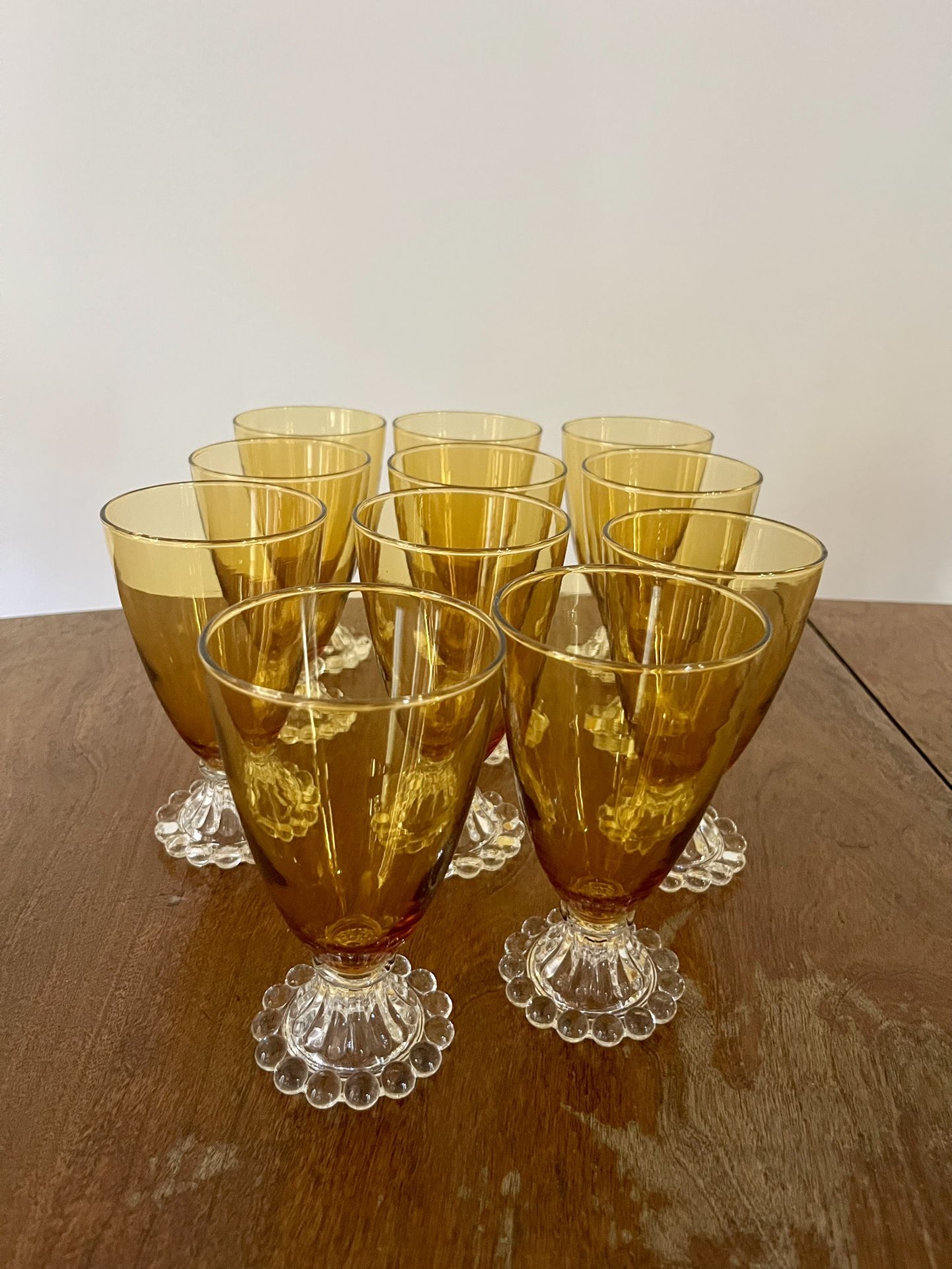 Antique Amber Glass Goblets