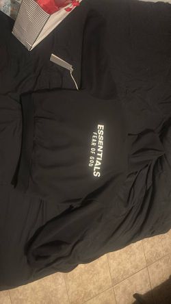 Essentials Fear Of God Black And White Small Hoodie