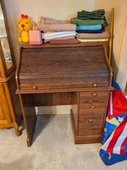 Vintage Roll Top Writing Desk - Estate Sale Furniture