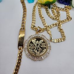 Father's Day Centenario Set Gift Gold-plated Chain Bracelet 