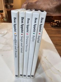 Cooking with Bon Appétit Lot of 5 Hardcover Cookbooks Knapp Press 1983–1986 Seafood Buffets Oriental