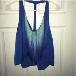 Bebe Fringe Top xs