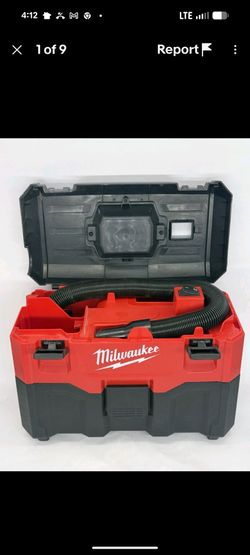 Milwaukee 2 gallon Shop-Vac for sale comes with new battery and attachments used