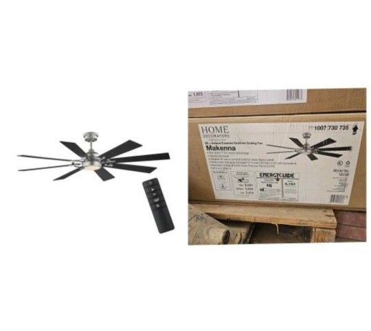 Home Decorators Collection
Makenna 60 in. Indoor/Outdoor Galvanized Ceiling Fan with Integrated LED with Light Kit, DC Motor and Remote