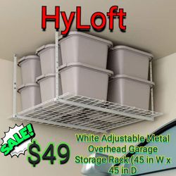 HyLoft

White Adjustable Metal Overhead Garage Storage Rack (45 in W x 45 in D

